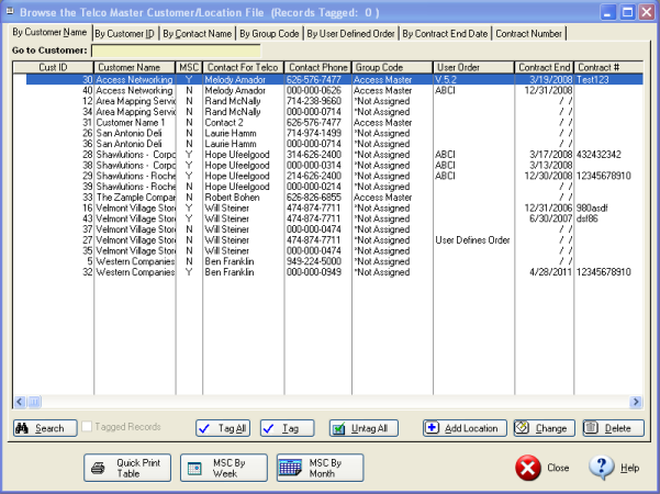 TelcoMgr screenshot