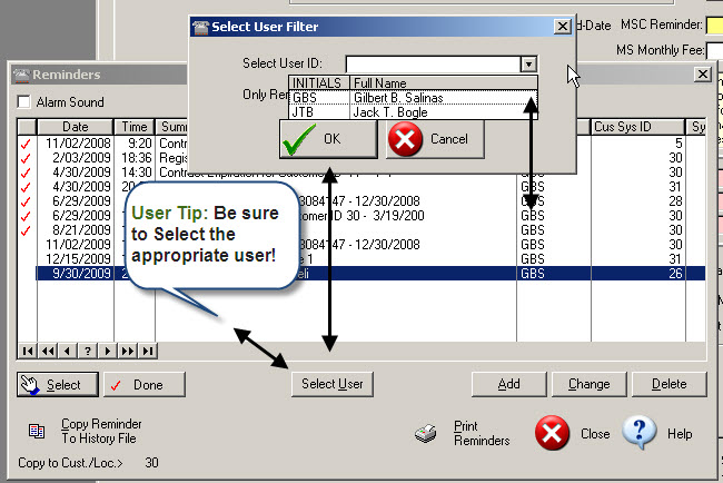 selectreminderuser